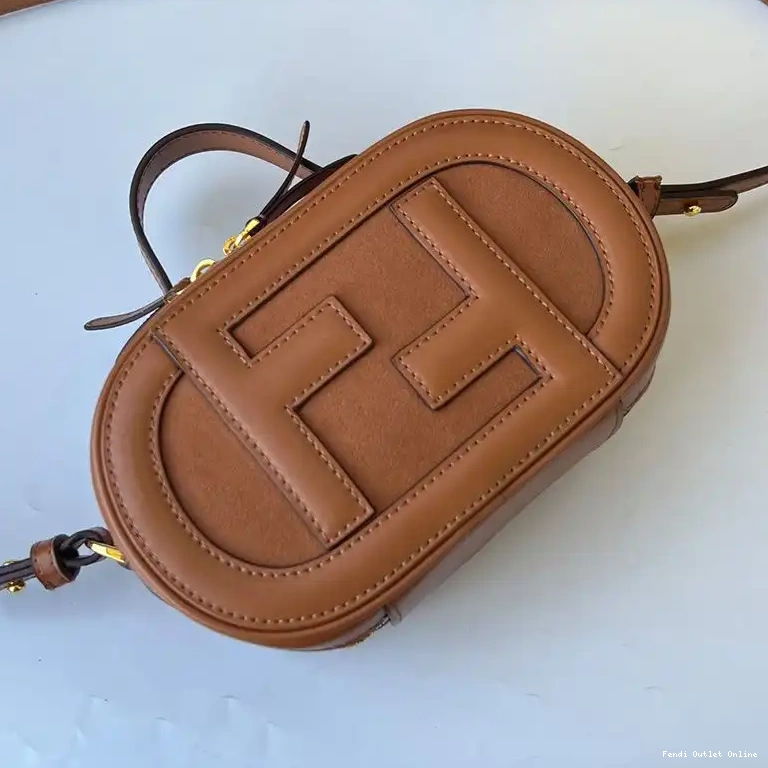 Affordable Case Fendi Camera Calf Brown Mini Leather In O'Lock 0419